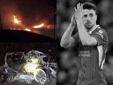 Revelan video del incendio del auto en el que se trasladaba Diogo Jota. (Foto Cortesía)