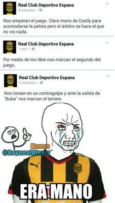 Pulverizan a Real España con divertidos memes tras caer otra vez ante Olimpia