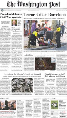 Las impactantes portadas en el mundo tras atentado en Barcelona