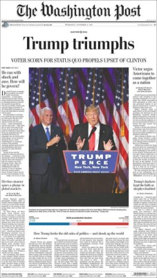 PORTADAS: La agresiva reacción de la prensa internacional tras gane de Donald Trump