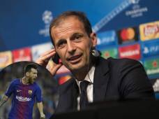 Juventus' coach Massimiliano Allegri speaks during a press conference at the Camp Nou stadium in Barcelona on September 11, 2017 on the eve of the UEFA Champions League football match FC Barcelona vs Juventus. / AFP PHOTO / JAIME REINA