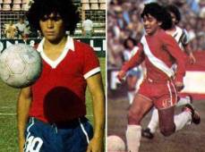 Diego Maradona el día de su debut, un 20 de octubre de 1976 contra Talleres.