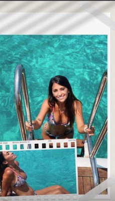 Antonela Rocuzzo presume de su cuerpazo en las vacaciones de lujo junto a Messi en Ibiza