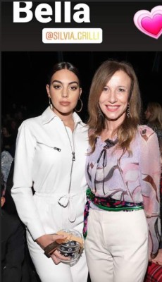 Sin Cristiano Ronaldo y con un gran sustituto, Georgina Rodríguez brilló en el Milan Fashion Week
