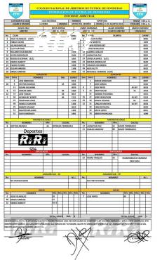 El acta arbitral del juego Victoria-Olimpia, cortesía de Rigoberto Rivera.