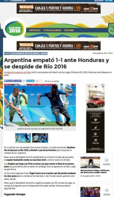 Prensa internacional se rinde a Honduras tras eliminar a Argentina