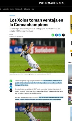 Prensa Mexicana: 'Ladraron los perros' y 'Xolos mordió al Motagua'