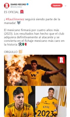 Lo que dice la prensa mundial sobre el fichaje de Raúl Jiménez: 'Histórico'