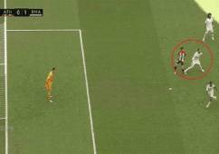 Pisotón de Sergio Ramos sobre Raúl García en el encuentro entre Bilbao y Real Madrid.