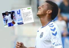 Anthony Lozano se lesionó en el juego ante Rayo Vallecano y el Tenerife le envió mensaje de aliento en las redes sociales.