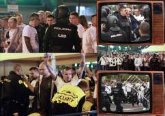 En total hubo siete heridos leves en enfrentamientos con la policía antes del Real Madrid-Legia.