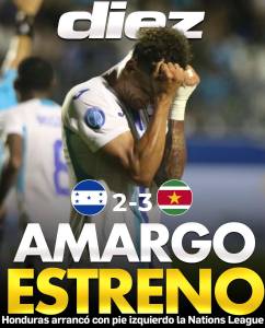 Honduras debuta con pie izquierdo en Nations League