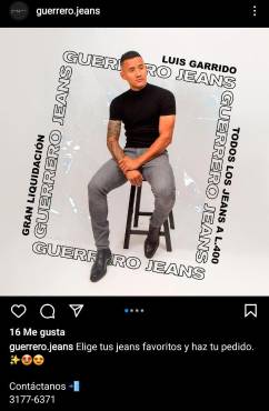 “Gracias a Dios la experiencia ha sido muy buena y vamos por más”, nos dijo Garrido refiriendose a su negocio en línea: Guerrero Jeans.
