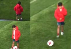 Cristianos Jr en el primer entrenamiento del año 2018 del Real Madrid.