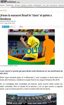 Prensa internacional: Brasil destroza y da paseo ante Honduras