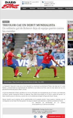 Prensa de Costa Rica: 'Se apaga la ilusión de los octavos en Rusia'