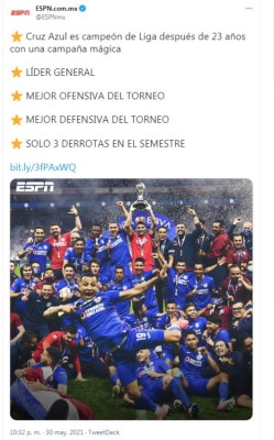 'Acabó el embrujo y AMLO se rinde': Prensa mundial tras el noveno título de Cruz Azul en la Liga MX