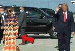 Melania le hizo un feo desplante a Trump cuando llegaban a Florida y mientras éste saludaba a los simpatizantes.