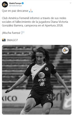 Conmoción en México por la muerte de Diana González, futbolista del América femenil