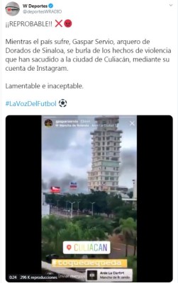 Lo que dicen en redes sociales de Gaspar Servio tras su polémico vídeo en Culiacán: 'Futbolista sin cerebro'&nbsp;