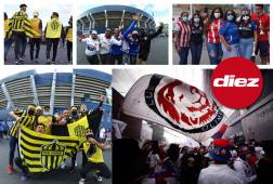 Olimpia y Real España se ven las caras en el estadio Nacional por la ida de la final del torneo Apertura 2021. Aficionados de ambos clubes disfrutan en paz de esta fiesta del fútbol hondureño. Fotos Johny Magallanes, Emilio Flores y Jeffry Ayala.