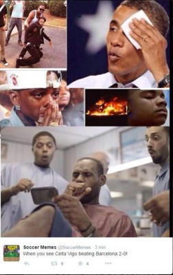 Con memes se burlan de la humillante derrota del Barcelona ante Celta