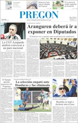 PORTADAS: Argentina llora; Honduras ríe y celebra la clasificación a cuartos de Rio-2016