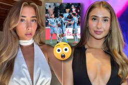 La modelo estaría saliendo con un futbolista en medio de sus polémicos retos, según la información que trasciende desde Inglaterra.