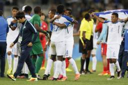 Honduras celebra tras histórico pase a semifinales de los Juegos Olímpicos de Río 2016.