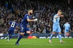 Benzema ha marcado dos goles ante el City en la Champions League. 4-3 fue el marcador final a favor de los ingleses.