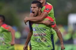 Juan Ramón Mejía celebra una de sus anotaciones en el Torneo Apertura 2019 con Real de Minas.