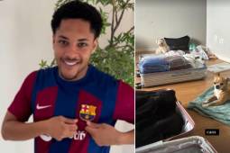 Vitor Roque colgó un video luciendo la camista del Barcelona y su esposa el “caos” antes del viaje.