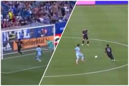 Jugada en donde Romell Quioto pierde el esférico ante Roger Espinoza.