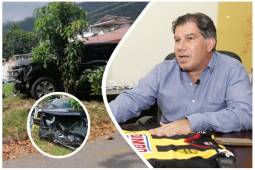 Imágenes del accidente del dirigente españolista Mateo Yibrín en su vehículo. Foto cortesía.