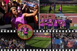 El renovado Camp Nou finalmente volvió a abrir sus puertas: la primera plantilla del Barcelona llevó a cabo este viernes un entrenamiento abierto al público.