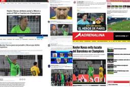 El PSG eliminó de la Champions League al Barcelona tras empatar 1-1. El tico Keylor Navas se convirtió en la figura al taparle un penal a Messi y evitar así una remontada. La prensa se deshizo en elogios al arquero tras ello.