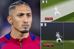 La burla de Raphinha por el polémico gol anulado a Lewandowski en Anoeta