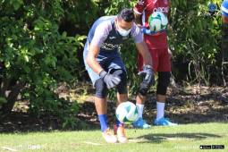 Con mascarilla. El portero Marlon Licona ha dado el ejemplo cumpliendo al pie de la letra con las medidas de bioseguridad.