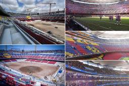 El césped del Camp Nou está a punto de plantarse y así lucirá el estadio a partir de la próxima temporada.