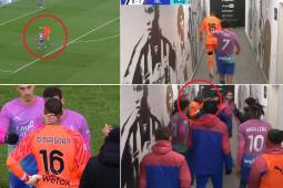 Mike Maignan se quitó los guantes y se fue indignado a los camerinos; sus compañeros lograron que regresara al campo.