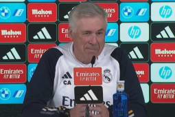 Ancelotti en la conferencia previo al Real Madrid-Barcelona que se jugará este domingo en el Bernabéu.