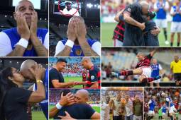Las emotivas imágenes de la despedida de Adriano del fútbol. El exdelantero brasileño fue homenajeado con un mensaje incluido de su padre muerto gracias a la inteligencia artificial.