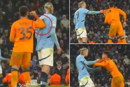 Asencio no le tuvo miedo a Haaland: se dieron un ‘agarrón’ durante el Manchester City-Real Madrid de la Champions