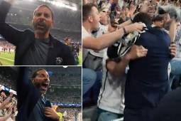 Rio Ferdinand festejó con los hinchas del Real Madrid el doblete de Joselu.