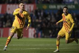 Barcelona logró vencer al Linares de la tercera división de España con goles de Dembelé y Jutglá.