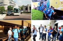 La selección de Honduras se vio sorprendida en su llegada al hotel de concentración en el Distrito Federal por varios aficionados que la esperaron por varias horas.