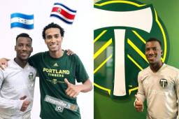 El delantero hondureño Darixon Vuelto está entrenando con el primer equipo del Portland Timbers de la MLS. Aquí junto al tico Roy Miller. Fotos cortesía