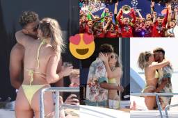 Alex-Oxlade Chamberlain celebra la temporada de ensueño que tuvieron con el Liverpool con la preciosa Perrie Edward, su pareja.