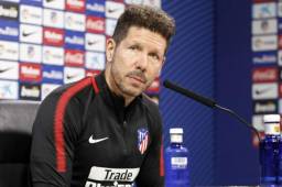 Simeone durante la conferencia de prensa previo al Derbi contra el Real Madrid.