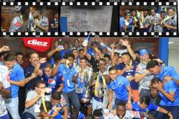 En DIEZ nos metimos al camerino del Motagua y captamos todos los detalles del festejo de la copa 15. Santiago Vergara y Rubilio Castillo fueron los protagonistas.